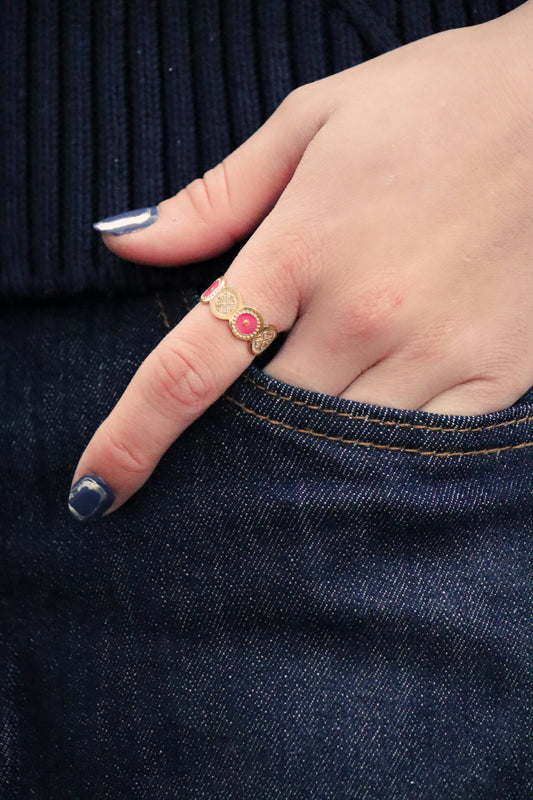 Pink circle ring