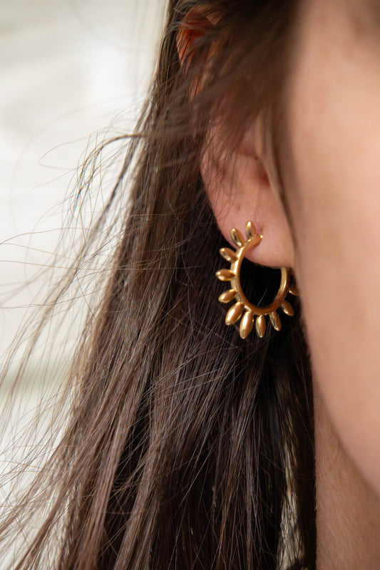 Golden hoop earrings