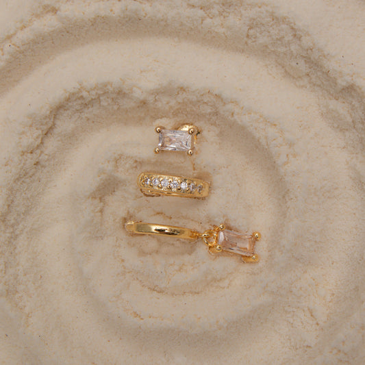 White earrings set