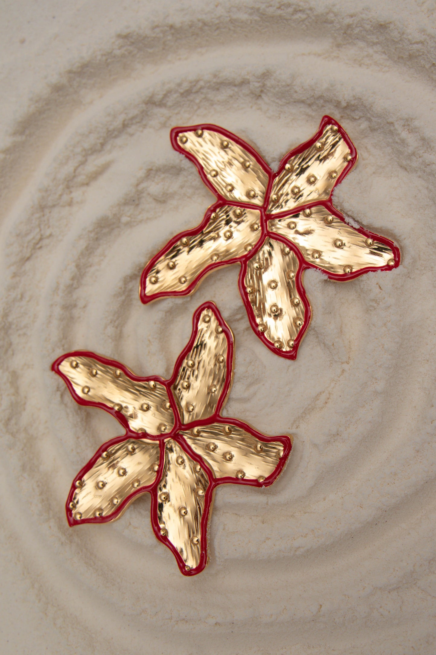 Red flower earrings