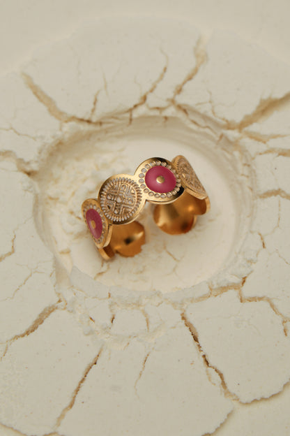 Pink circle ring