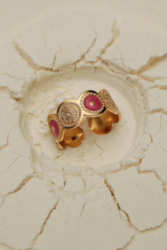 Pink circle ring