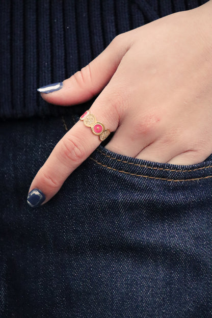 Pink circle ring