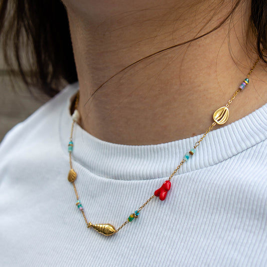 Colourful fish necklace