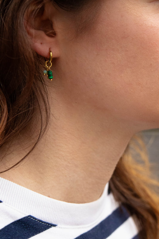 Green snake earrings