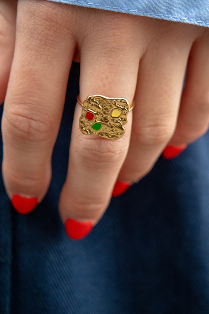 Square stone ring