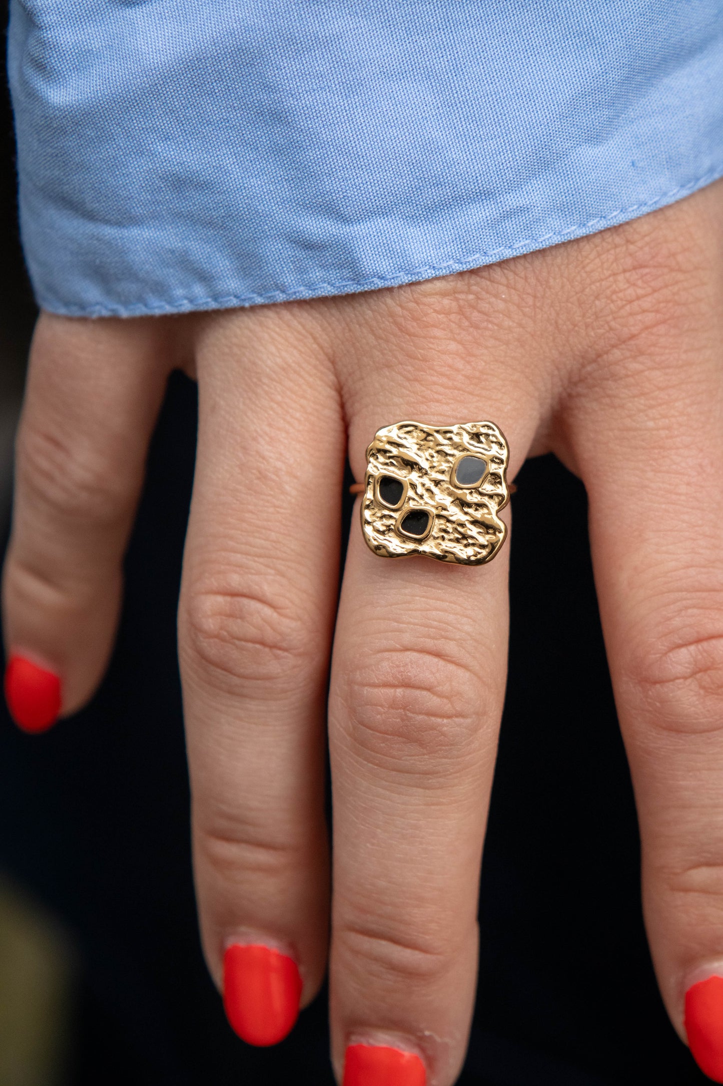 Square stone ring