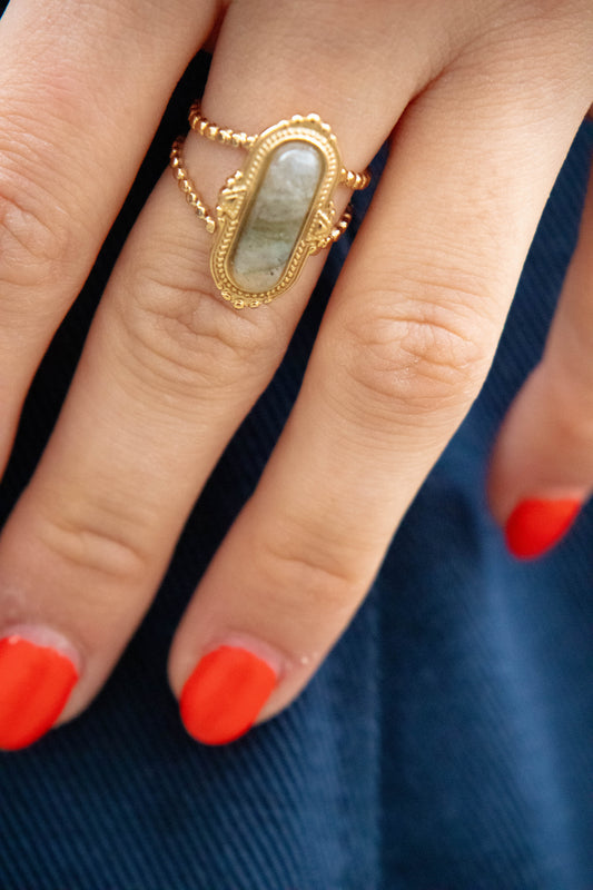 Long stone ring